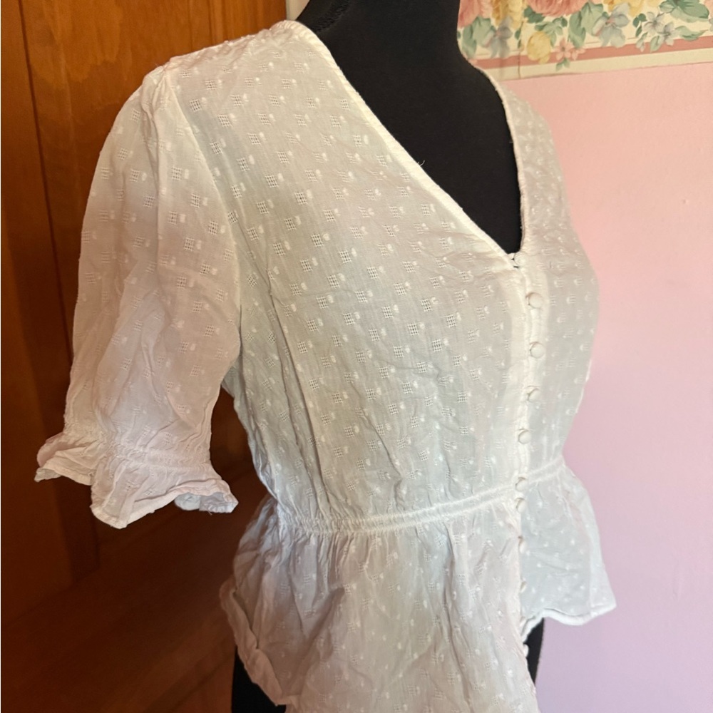 Madewell Button Up Waisted Blouse - Picture 8 of 10